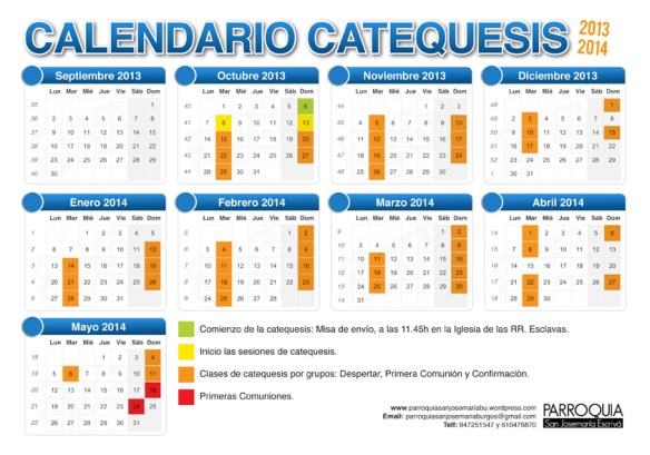 calendario catequesis 13-14